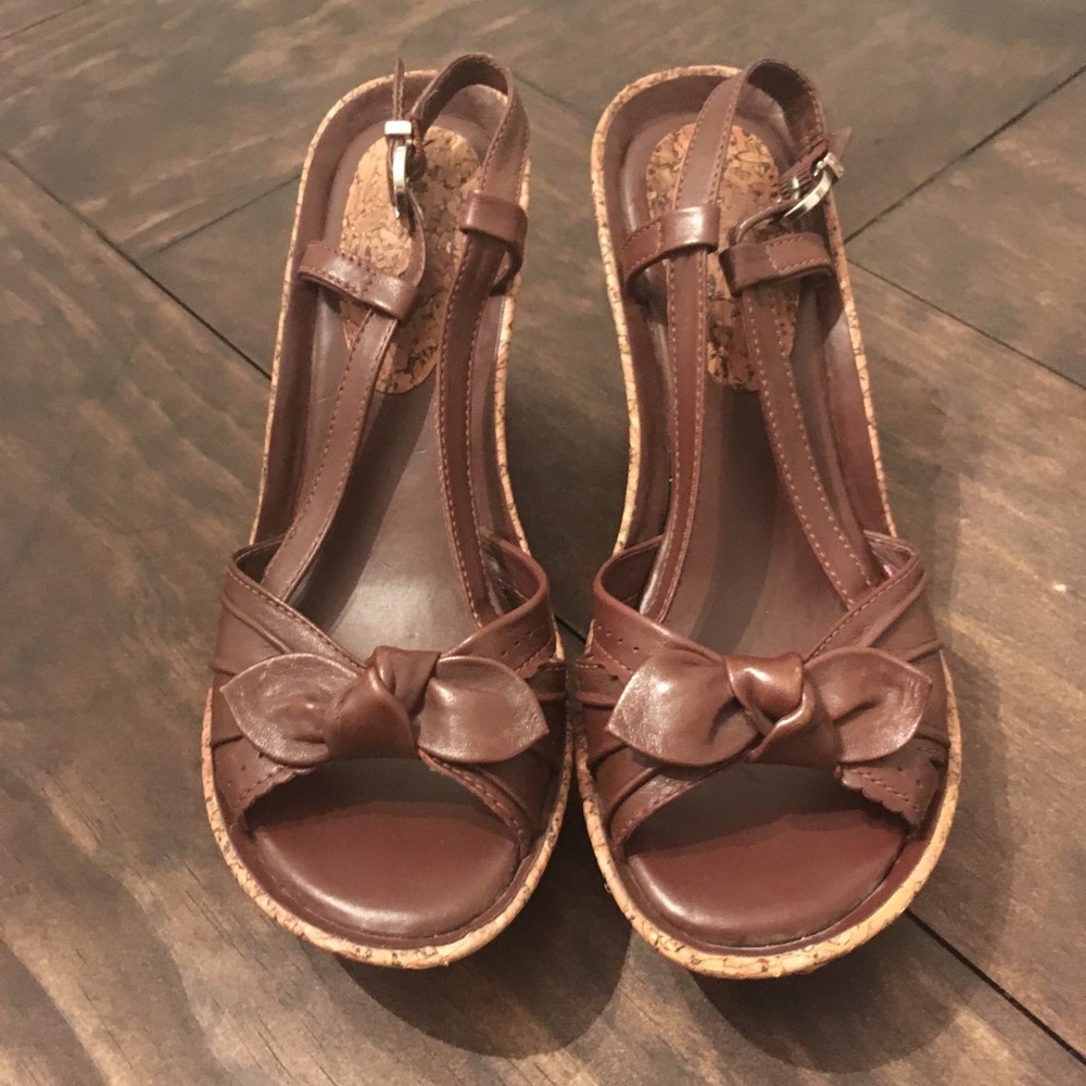 Brown Cork Wedge size 7
